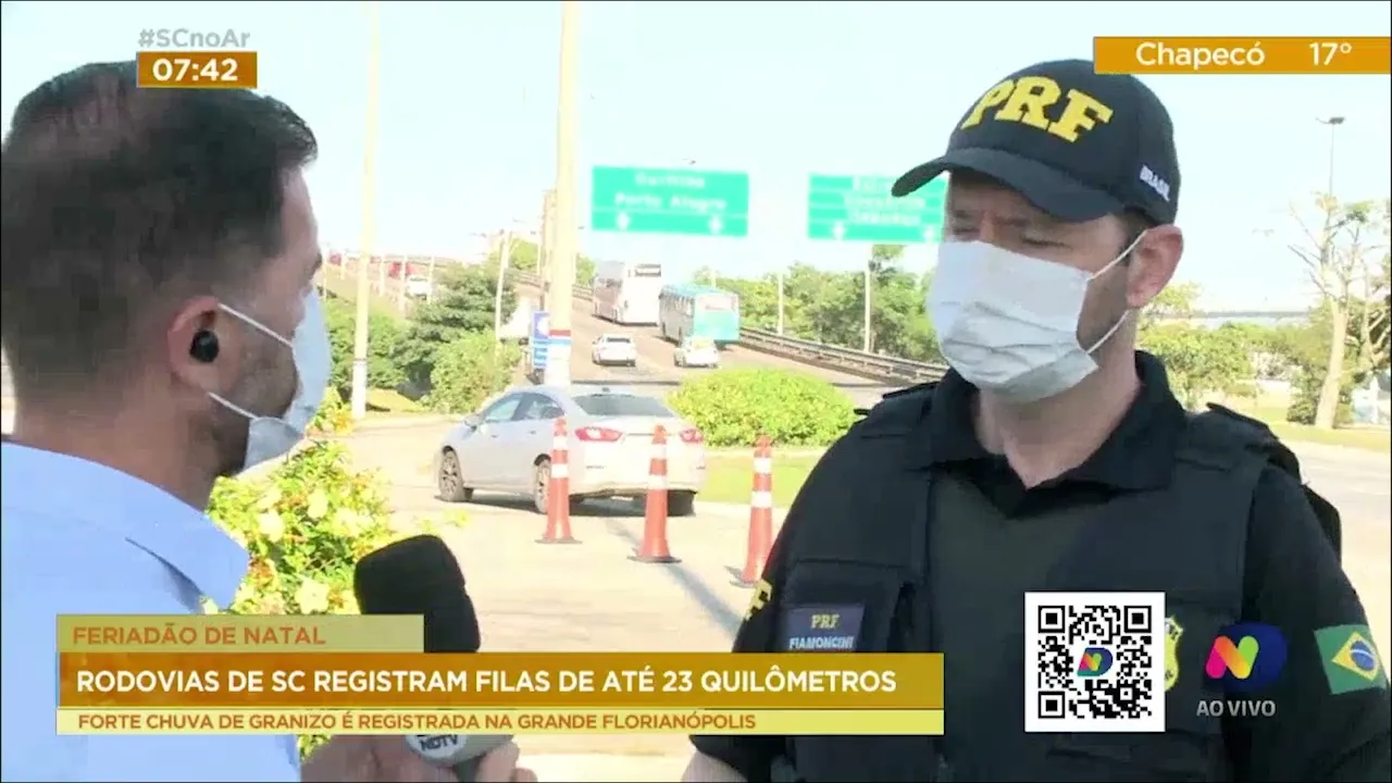 Rodovias catarinenses registram filas de até 23 quilômetros