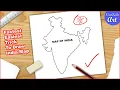 How to draw India map easy Fast Easy Quick Trick India map drawing