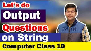 Output Questions in Java String Character based ICSE Computer