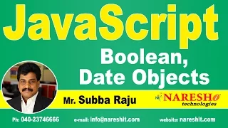 Boolean Date Objects in JavaScript JavaScript Tutorial Mr Subba Raju