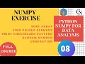 Numpy practical exercise questions and examples for data analysis In Hindi