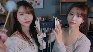 ASMR 쌍둥이에게 쉴 새 없이 귀마사지와 귀청소 받으러 오세요👂notalking