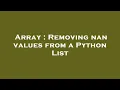 Array Removing nan values from a Python List