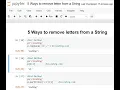 Day 112 5 Ways to remove letters from a String in Python