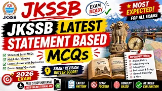 JKSSB Latest Statement Based GK MCQs 🔥 | Most Expected Questions for All JKSSB Exams 2026