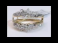 14k Yellow Gold Baggette Round Diamond Solitaire Wrap Ring Guard Enhancer Jacket