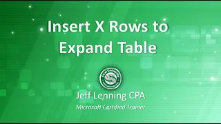 Insert X Rows to Expand Table