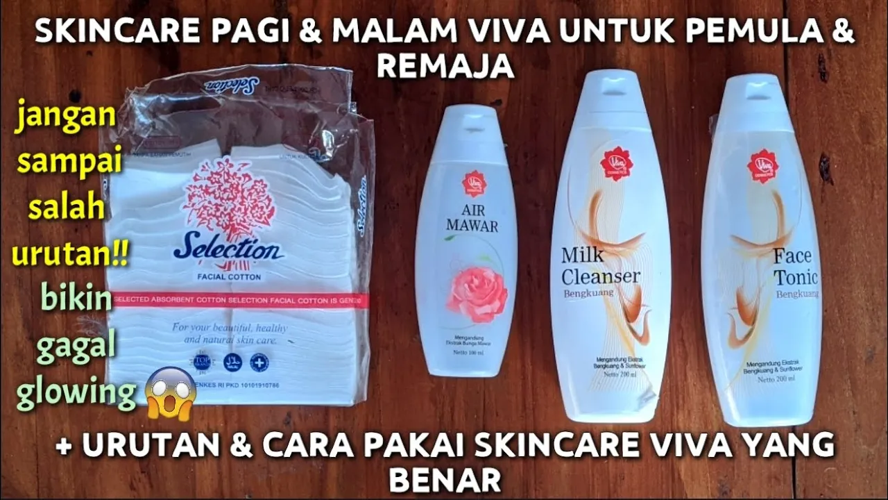 SKINCARE ROUTINE TERMURAHHHH || REVIEW + CARA PAKAI VIVA MILK CLEANSER  & FACE TONIC ||. 