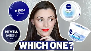 nivea creme vs nivea soft light moisturizer vs nivea care nourishing cream vs nivea men cream review