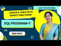 2nd the PUC MySQL program to create a marks table