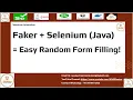 Automate Random Form Filling in Selenium with Faker Java Tutorial