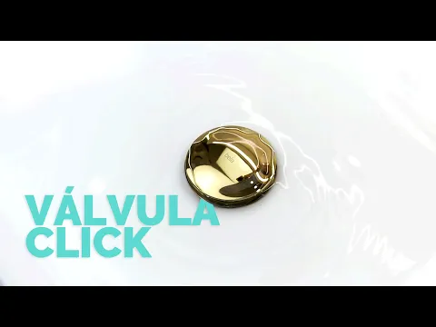Video do produto Vídeo - Válvula Click de Louça para Cubas (Mármore Grey)