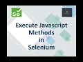 Execute Javascript Methods in Selenium