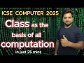 Class as the basis of all computations Full Chapter Class 10 Icse ICSE Computer Classes and object