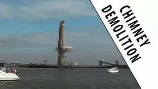 CHIMNEY DEMOLITION AS SEEN FROM A BOAT