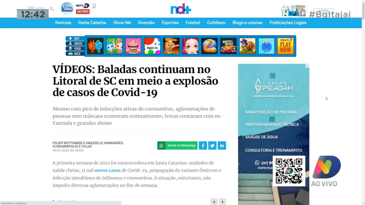 Registro de alagamentos em Balneário Camboriú, e flagrante de aglomeração em baladas da região