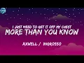 Axwell /\ Ingrosso - More Than You Know  (Lyrics)