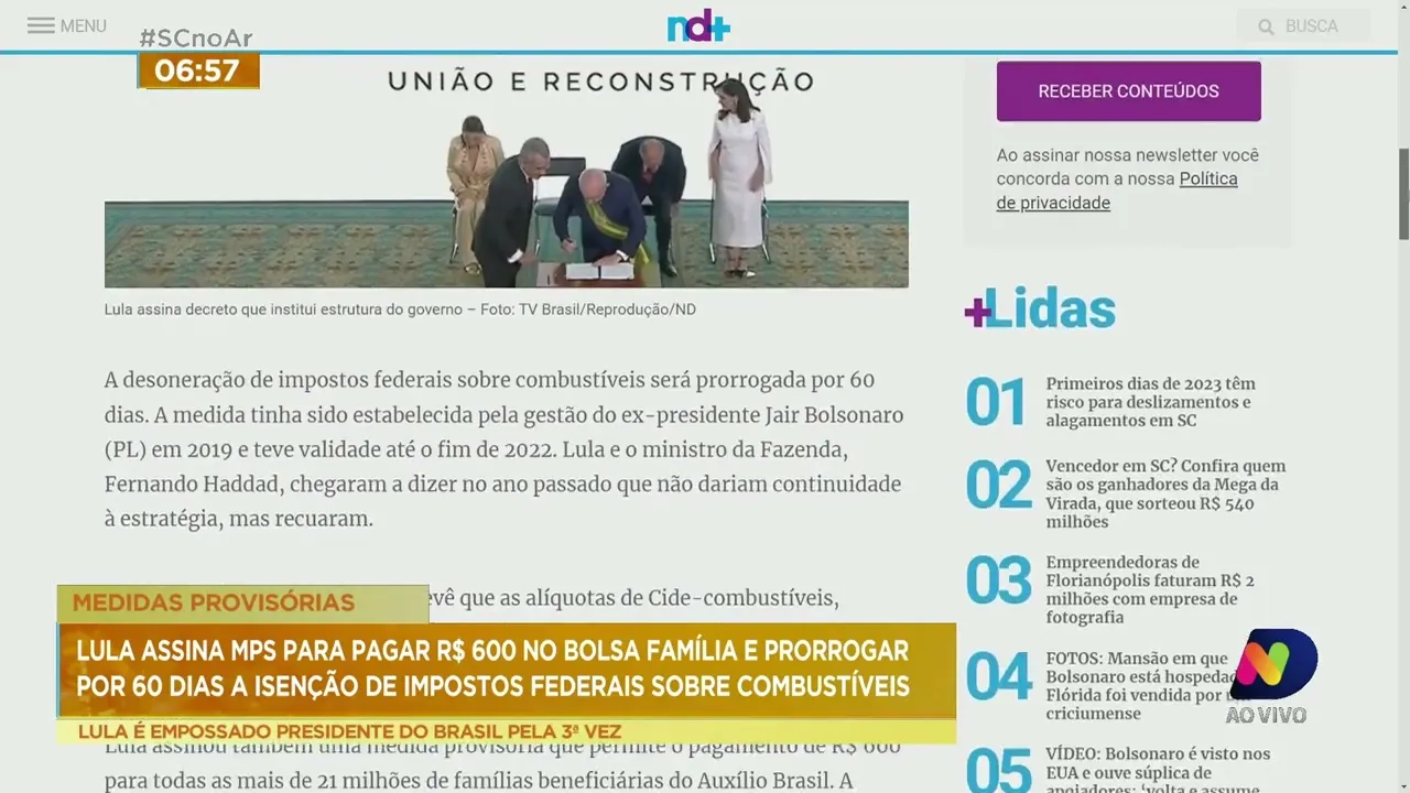 Lula assina MPS de R$ 600 para o Bolsa Família e prorroga a isenção de impostos sobre combustíveis