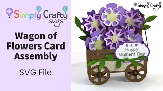 Wagon of Flowers Box Card Assembly - SVG File