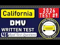 2026 California DMV Written Test 9 46 Real Test Questions California DMV Practice Test