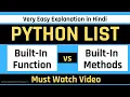 Python List Functions and Methods Python tutorial in Hindi for Beginners
