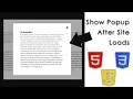 Show Popup Automatically After Site Finishes Loading HTML CSS JavaScript Tutorial