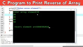 C Program to Print Reverse of Array in Hindi Learn Programming