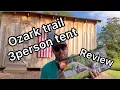 3person Ozark trail tent review and set up