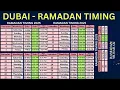 DUBAI RAMADAN CALENDAR 2025 SEHRI IFTAR TIMINGS RAMADAN TIME TABLE