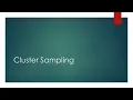 Cluster Sampling