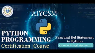 Class Paas and del statement in python AIYCSM Computer online class