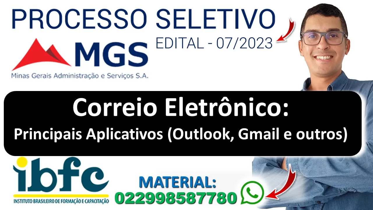 Correio Eletrônico: principais aplicativos (Outlook, Gmail e outros) | Processo Seletivo MGS 2023