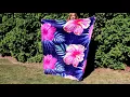 Bright Pink Hibiscus super soft Throw Blanket - Size