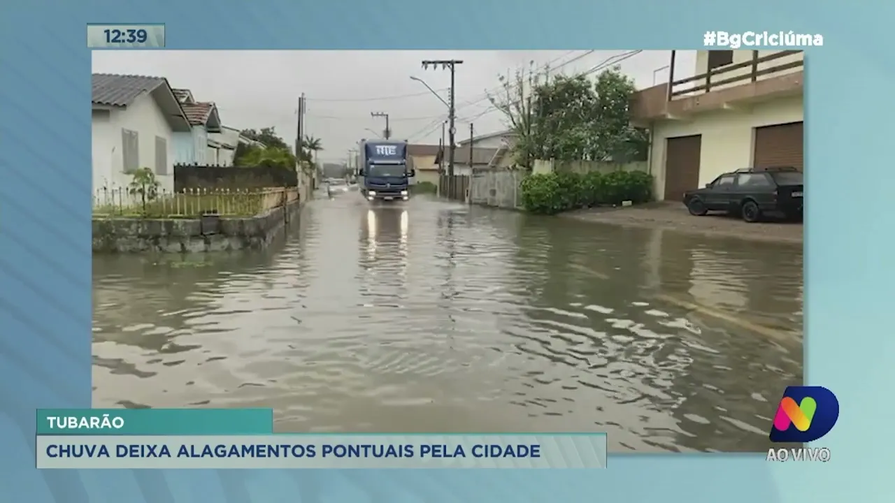 Chuva deixa alagamentos pontuais por Tubarão
