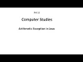 Arithmetic Exception in Java