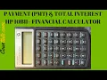 Payment PMT Total Interest Using HP 10bII Financial Calculator