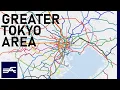 Every Operating Railway System in Greater Tokyo Area geographic map