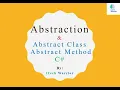 Abstraction Abstract Class Abstract Method with example C NET Object-Oriented Programming