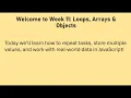 Level Up Hub Week 11 Part 1 - Loops Arrays Objects