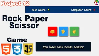 How to Create Rock Paper Scissor Game using HTML CSS and JavaScript Learn Coding