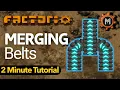 Factorio Tutorial How to Merge Belts Properly Nugget