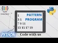 Odd Number Pattern Programs in Python Python for Beginners Code Generator CG