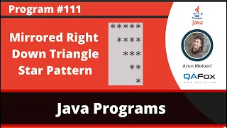 Java program to print the mirrored right down triangle star pattern