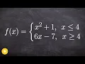 How to Evaluate a piecewise function
