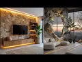 2025 Living room stone wall design Mordern feature wall cladding and rustic Accent Ideas in USA