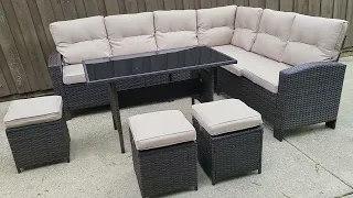 ALAULM 7 Pieces Patio Furniture Set Outdoor Dining Sectional Sofa Review Good quality very solid