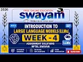 Introduction to Large Language Models LLMs Week 4 Assignment Solutions 2026 NPTEL SWAYAM