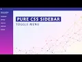 PURE CSS SIDEBAR TOGGLE MENU Toggle Sidebar Menu Using HTML CSS Only No JavaScript Free Code