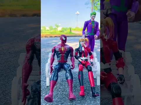 Joker gets angry when Harley Quinn sits next to Spider-Man.