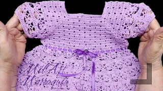 Vestido para niña de 6 a 9 meses con manga Crochet 2